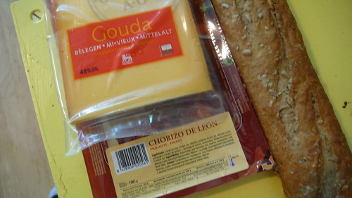 Sandwich gouda-chorizo