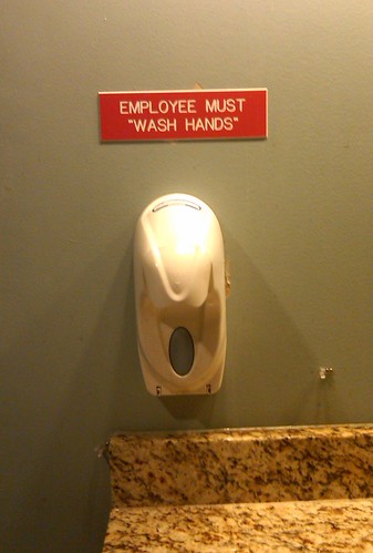Employee must "wash hands"