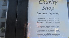Charity shop sign
