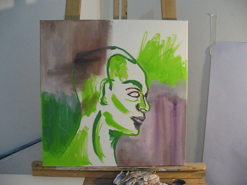 Line Painting Green Study - 1