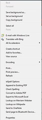 IE9 beta full context menu