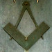 Close-up of masonic sign outside Wychwood Masonic Lodge Burford
