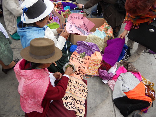Mothers of Peru's Disappeared Knit in front of Palacio de Justicia in request for individual economic reparations