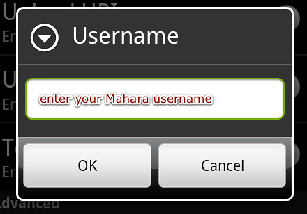 Your Mahara username is one part for the authentication