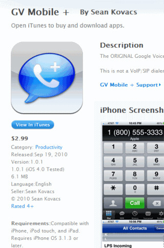 Google Voice Returns to iPhone - GV MObile
