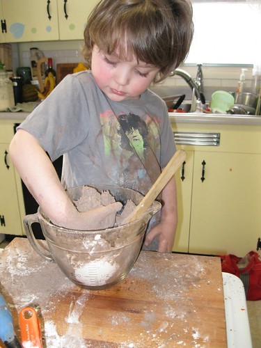 making cookies (and a big mess)