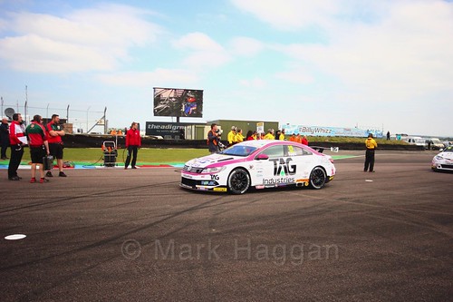 Mike Epps on the grid before the first BTCC race at Thruxton, May 2017