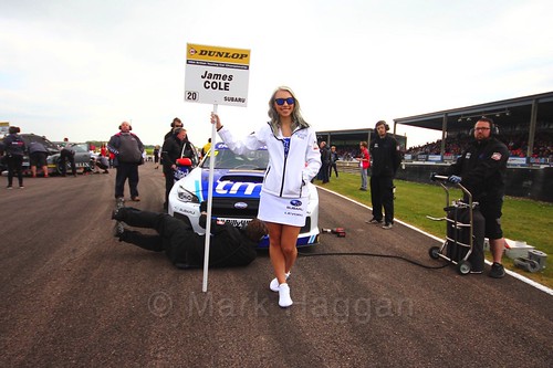 James Cole on the grid at the Thruxton BTCC weekend, May 2017