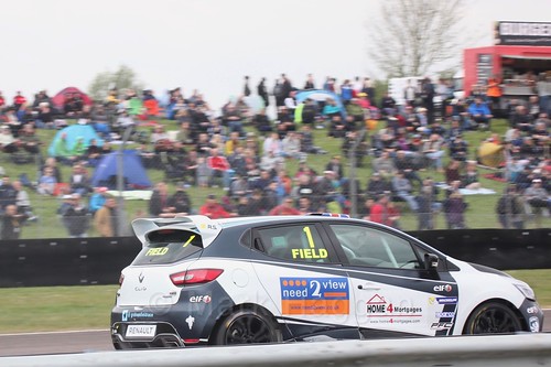 Graham Field racing in the Clio Cup at Thruxton, May 2017