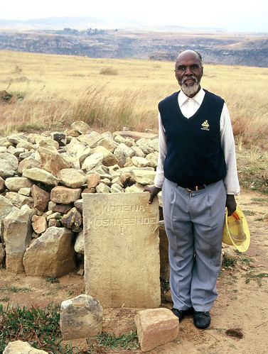 Decendant at Moshoeshoe grave - Lesotho, Southern Africa