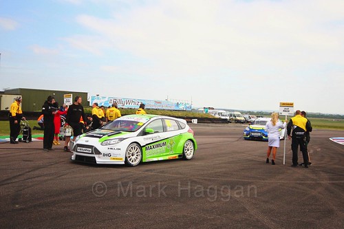 Josh Cook on the grid at the BTCC Thruxton weekend, May 2017