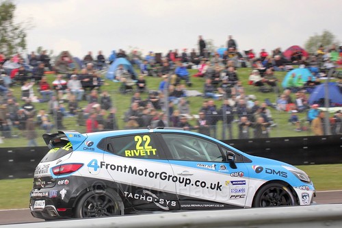 Paul Rivett racing in the Clio Cup at Thruxton, May 2017