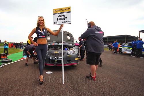 Chris Smiley on the grid at the Thruxton BTCC weekend, May 2017
