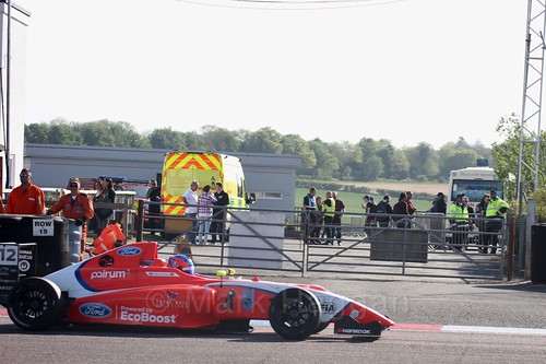 Ayrton Simmons in British Formula Four at Thruxton, May 2017