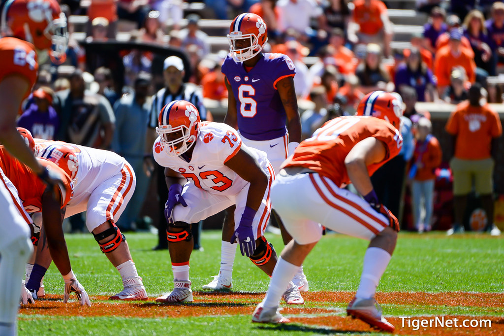 Clemson Football Photo of Tremayne Anchrum and Zerrick Cooper and orangeandwhitegame and springgame