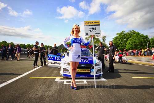 Jason Plato on the grid before the third BTCC race at Oulton Park, May 2017
