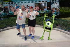 Tracey and Scott with Mike Wazowski • <a style="font-size:0.8em;" href="http://www.flickr.com/photos/28558260@N04/34976707595/" target="_blank">View on Flickr</a>