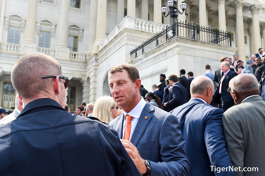 Clemson Football Photo of Dabo Swinney and uscapitol and nationalchampions