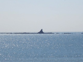 烏帽子岩なんて海岸から見たらこんなものよ...