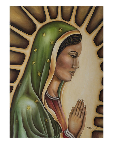 Autor: VICTOR MANUEL REYES PORTILLO, Virgen de Guadalupe  40x50 cm