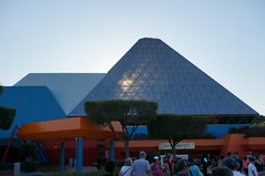 Sunset Through the Imagination Pavilion at Epcot • <a style="font-size:0.8em;" href="http://www.flickr.com/photos/28558260@N04/34817502975/" target="_blank">View on Flickr</a>