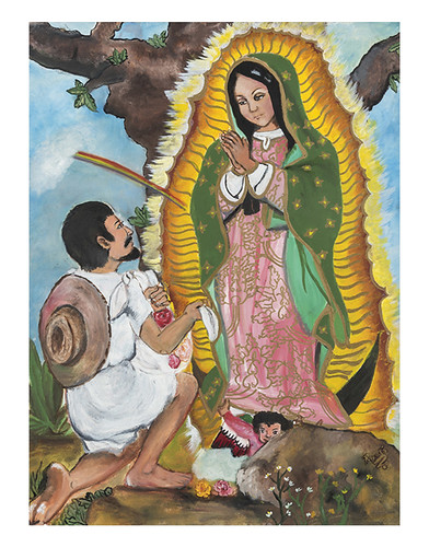 Autor: MA. ROSALIA REYES TORRES, Amor a La Virgen  70x60 cm