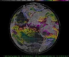 GOES-16 Total Precipitable Water and Cloud Top Height