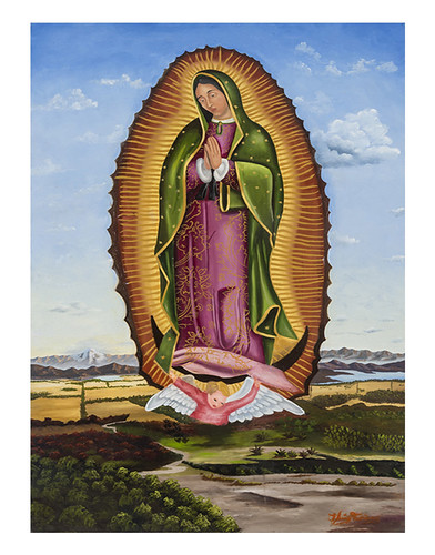 Autor: JOSE LUIS TORICES GUTIERREZ, Virgen de Guadalupe en el valle de México  120x80 cm