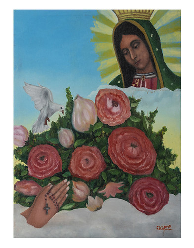 Autor: JOEL RAMOS MAGDALENO, Virgen de Guadalupe intercede por nosotros  62x52 cm