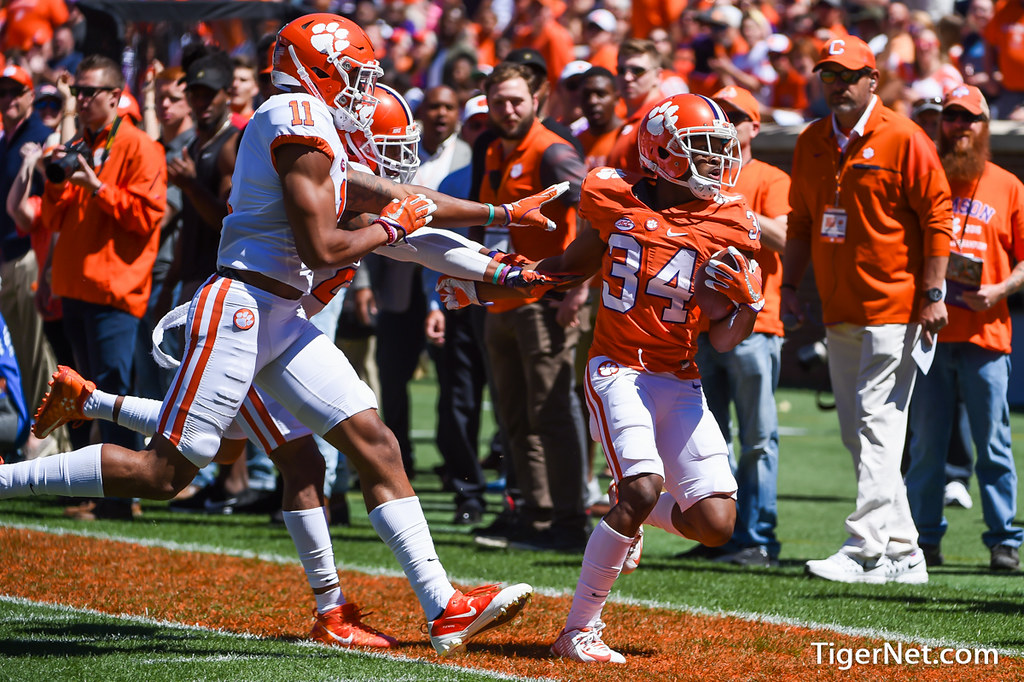 Clemson Football Photo of Ray-Ray McCloud and springgame and orangeandwhitegame