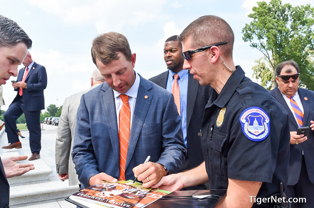 Clemson Football Photo of Dabo Swinney and uscapitol and nationalchampions