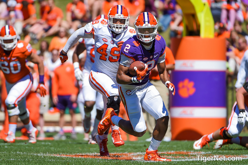 Clemson Football Photo of Kelly Bryant and Richard Yeargin and springgame and orangeandwhitegame