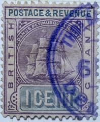 British Guiana Sailing Ship (1 cent) (2)