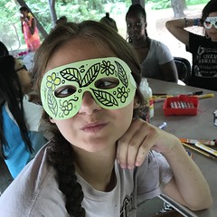 Making Masks at Overnight Camp