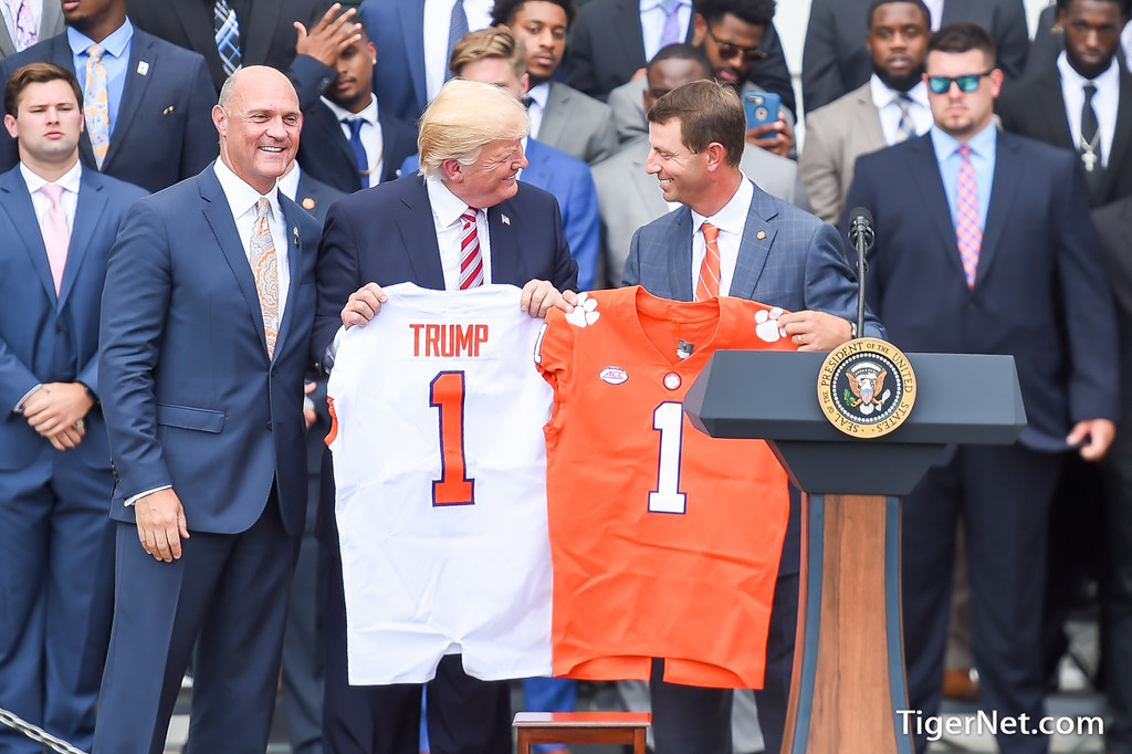 Clemson  Photo of Dabo Swinney and Donald Trump and Jim Clements