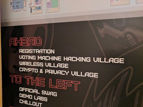 Ahead to voting machine hacking village, Defcon, Caesar's Palace, Defcon, Los Vegas, Nevada, USA