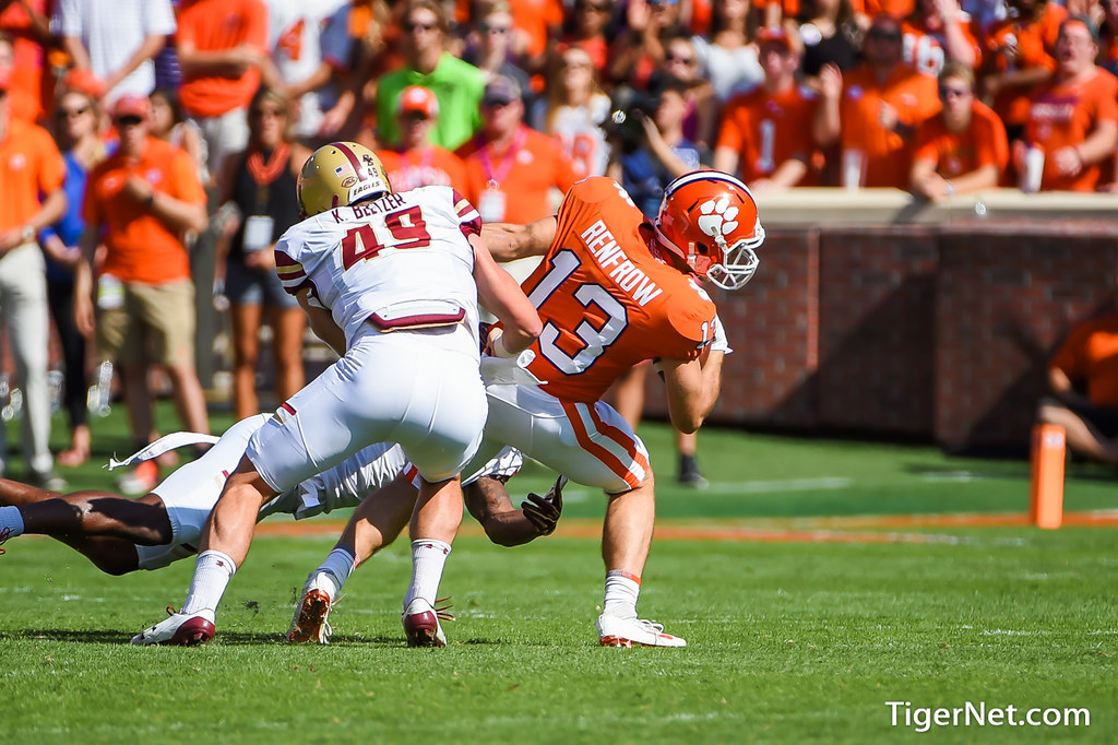 Clemson Football Photo of Hunter Renfrow and Boston College
