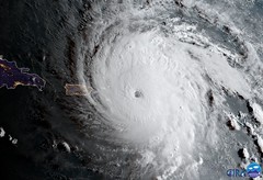 GOES-16 Geocolor of Hurricane Irma on September 6, 2017
