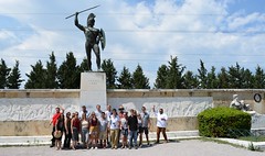 At the monument to the 300 Spartans who fell at Thermompylae