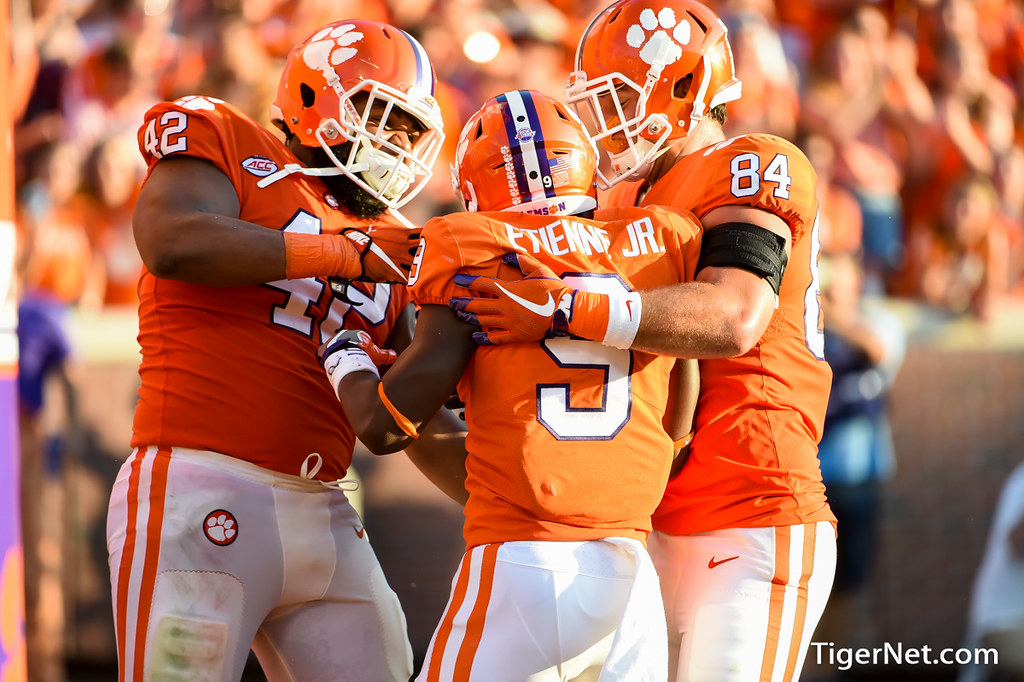 Clemson Football Photo of Cannon Smith and Christian Wilkins and Travis Etienne and Boston College