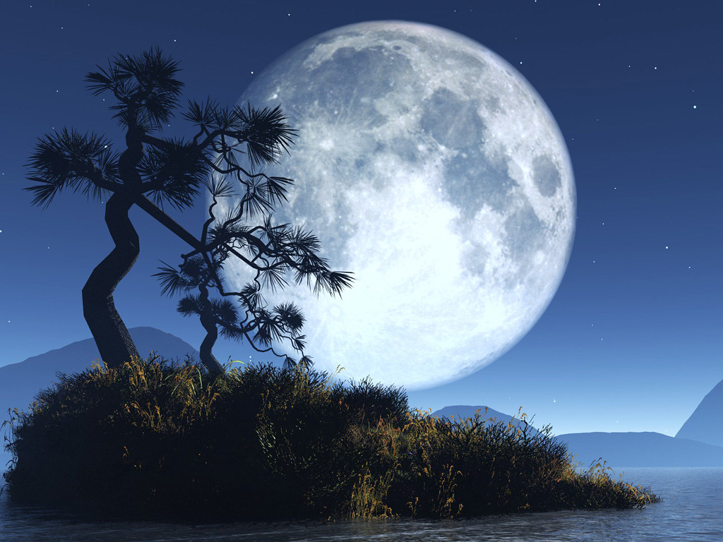 31 Ide Lukisan  Pemandangan  Bulan Purnama Guyonreceh
