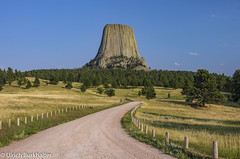 The Devil's Tower in North Eastern Wyoming.