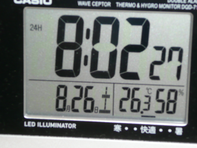 今朝起きた時の室温、湿度エアコンはオフ