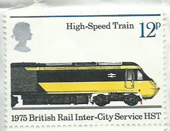 UK 12p Postage Stamp - High-Speed Train - 1975 British Rail Inter-City Service HST