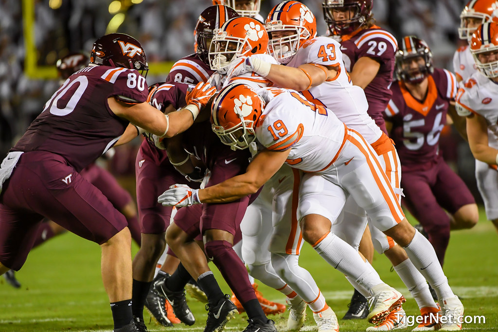 Clemson Football Photo of Tanner Muse and Virginia Tech