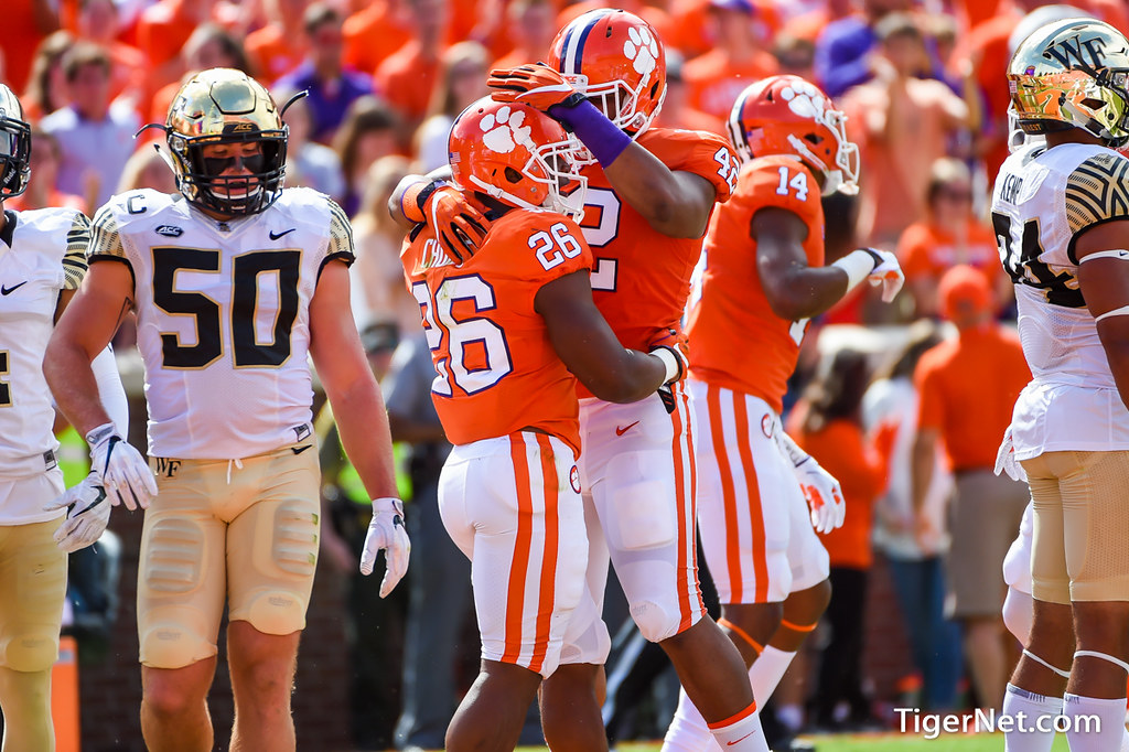 Clemson Football Photo of Adam Choice and Christian Wilkins and Wake Forest