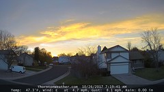 October 26, 2017 - A stunning Colorado sunrise. (Thornton Weather)