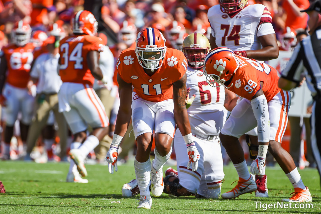 Clemson Football Photo of Isaiah Simmons and Boston College