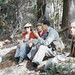 Picnic in mountain forest on Flinders Island, Bill Mollison, Lila Barrett, Pat Worhan, Dr Serventy, Me. April 1958