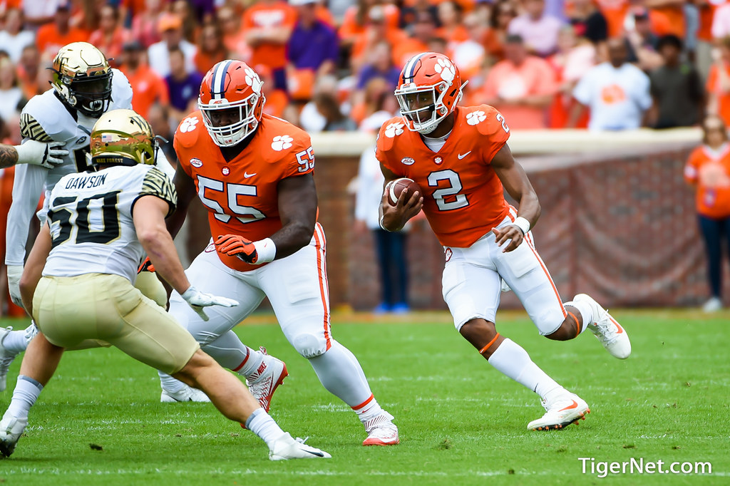 Clemson Football Photo of Kelly Bryant and Tyrone Crowder and Wake Forest